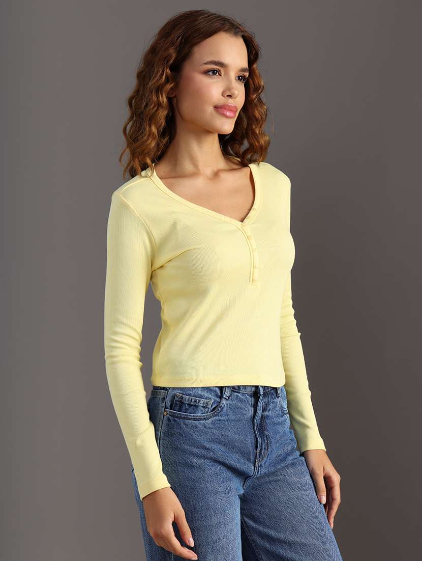 women solid long sleeve regular fit top - 22092709 -  Standard Image - 2