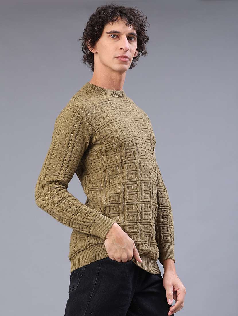 men self design long sleeve regular fit pullover  - 22092735 -  Standard Image - 2