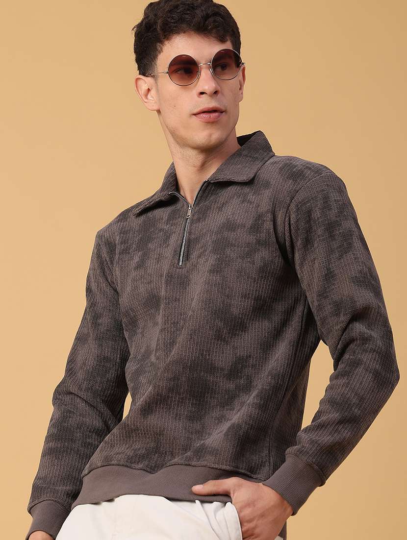 men printed long sleeve regular fit sweatshirt