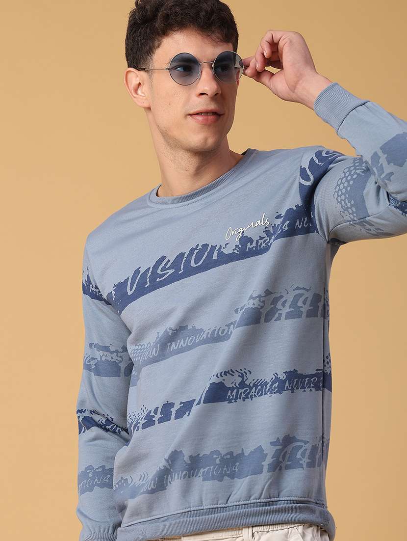 men printed long sleeve regular fit sweatshirt