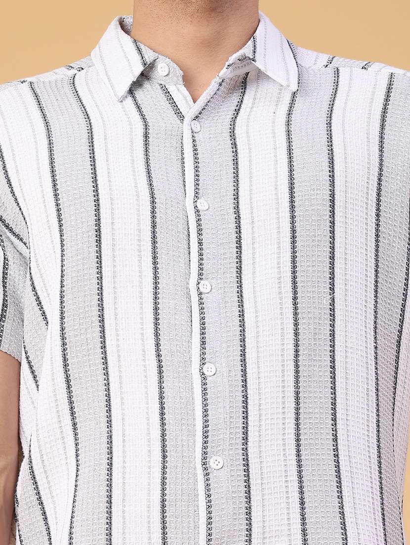 men striped short sleeve regular fit casual shirt - 22092881 -  Standard Image - 2