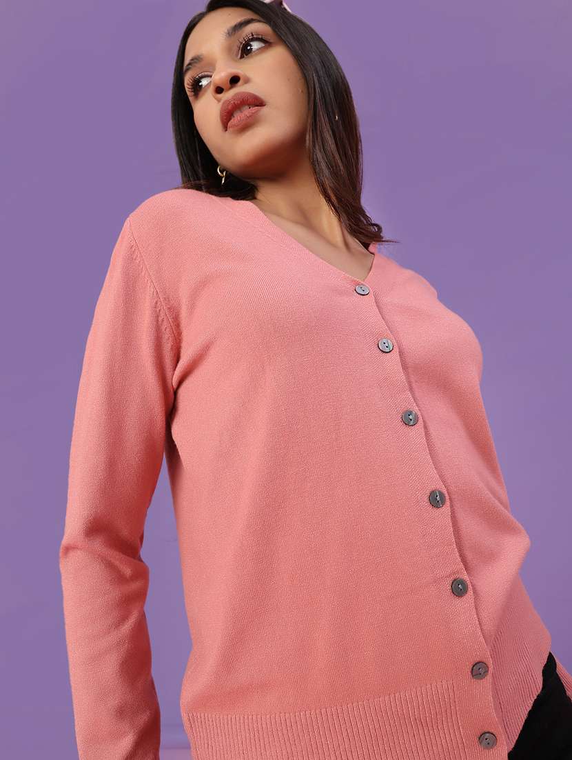 women solid long sleeve cardigan - 22092885 -  Standard Image - 2