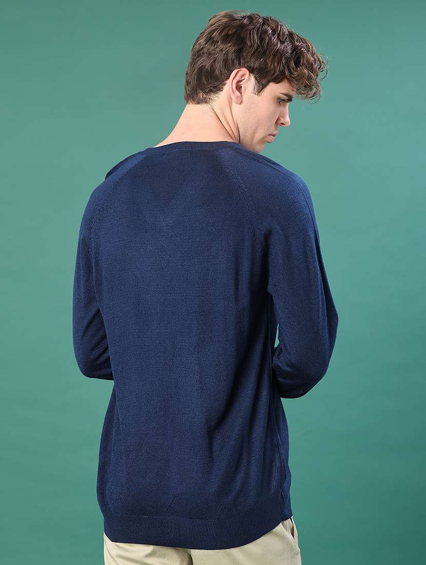 men solid long sleeve regular fit pullover - 22092919 -  Standard Image - 2