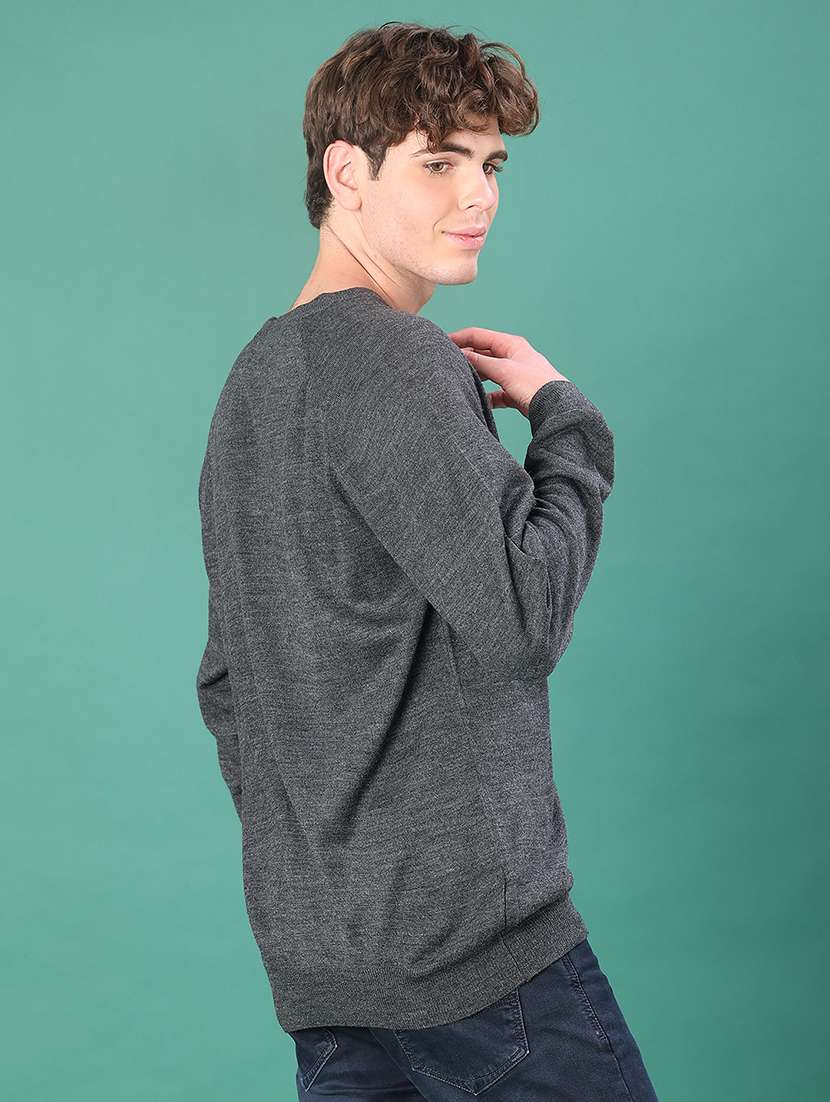 men solid long sleeve regular fit pullover - 22092923 -  Standard Image - 2