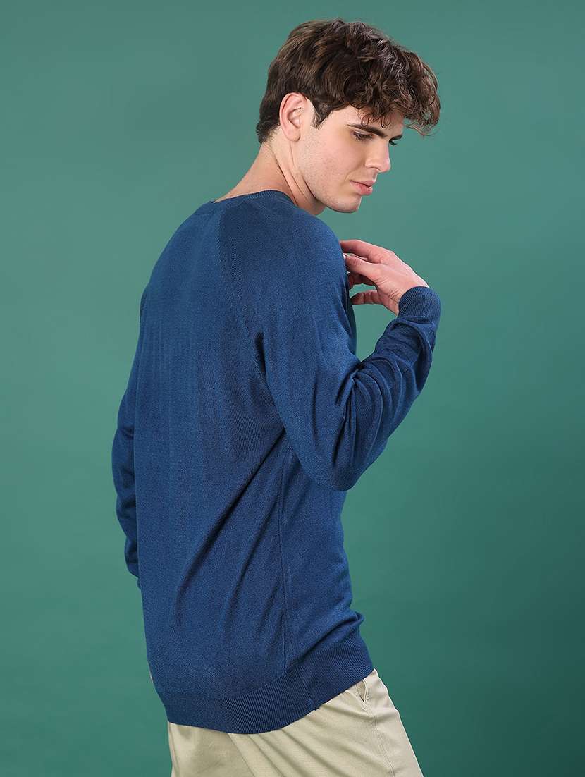 men solid long sleeve regular fit pullover - 22092925 -  Standard Image - 2