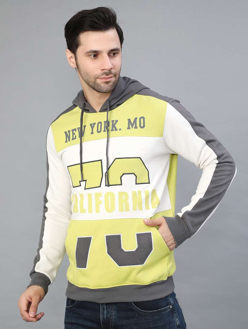 men color blocked long sleeve hooded sweatshirt - 22092940 -  Standard Image - 2