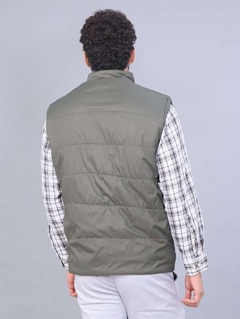 men solid sleeveless regular fit puffer jacket - 22092947 -  Standard Image - 2