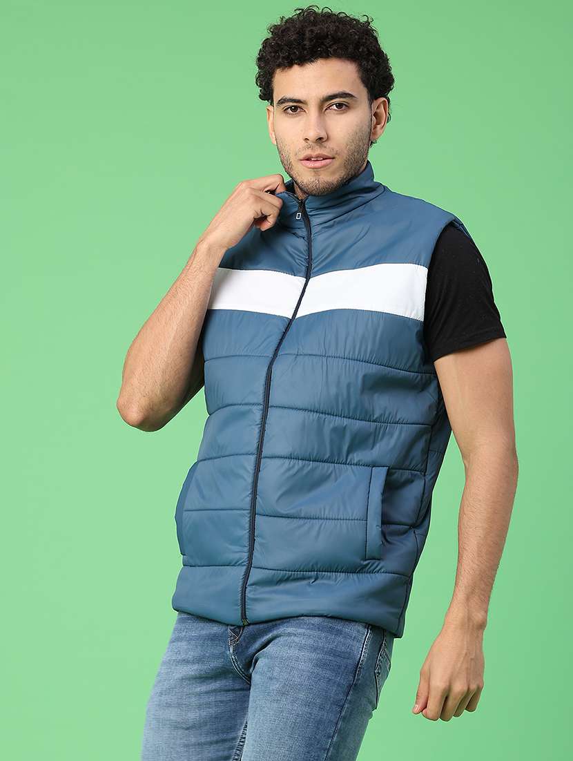 men color block sleeveless lightweight puffer jacket - 22092948 -  Standard Image - 2