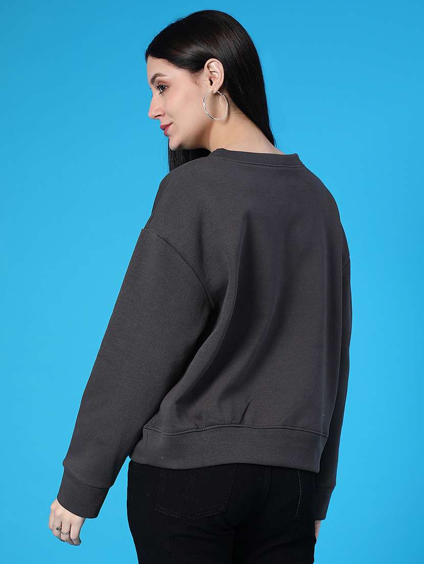 women chest print long sleeve sweatshirt - 22092959 -  Standard Image - 2