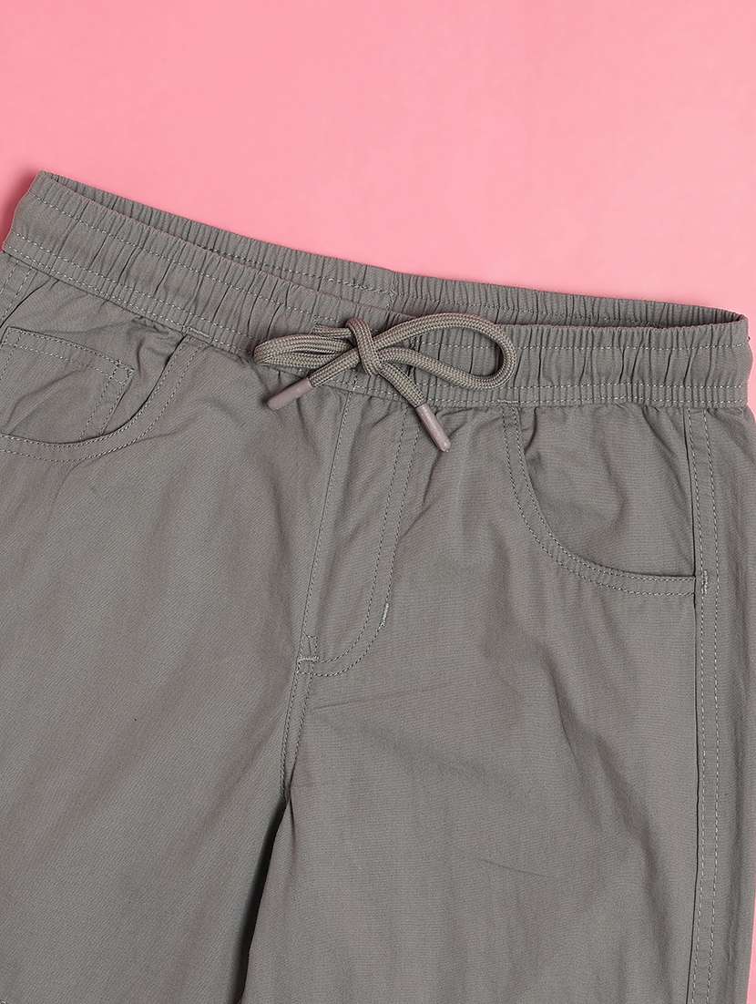boys plain mid rise regular fit cargo - 22093021 -  Standard Image - 2
