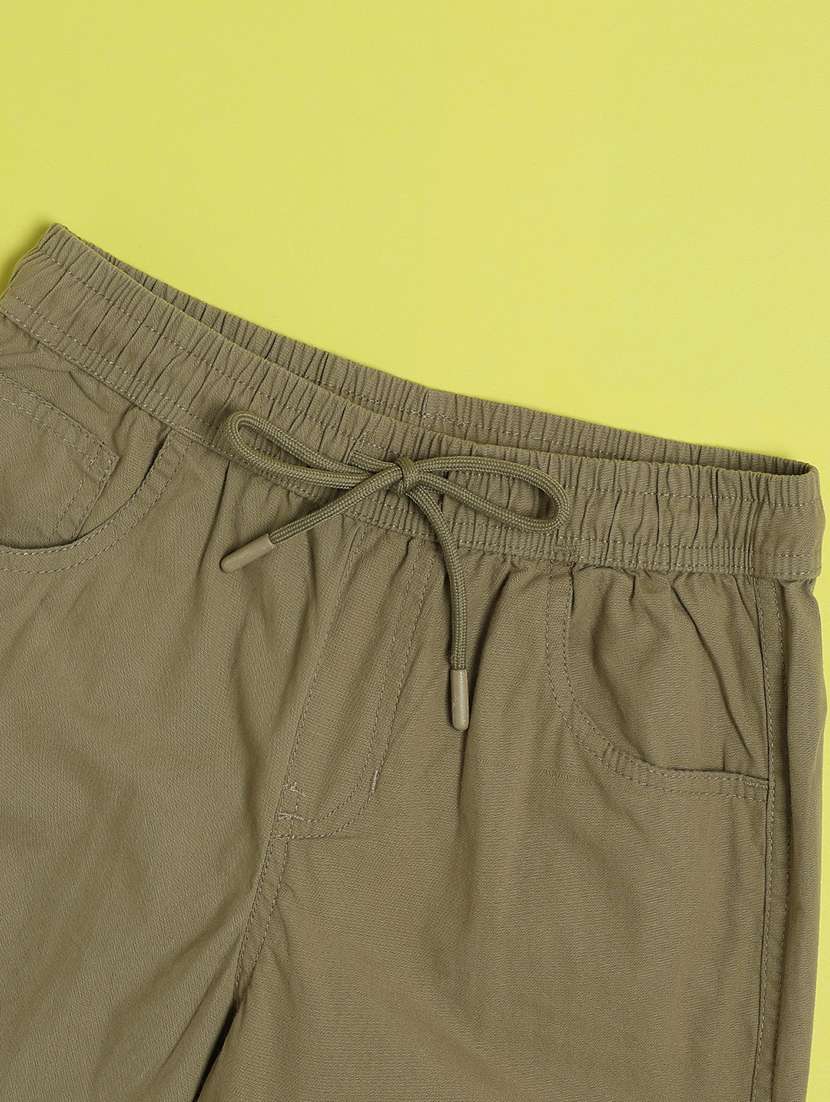 boys plain mid rise regular fit cargo - 22093023 -  Standard Image - 2