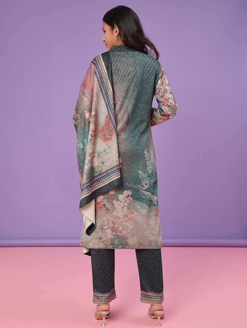 women self design long sleeve kurta pant with dupatta set - 22093056 -  Standard Image - 2