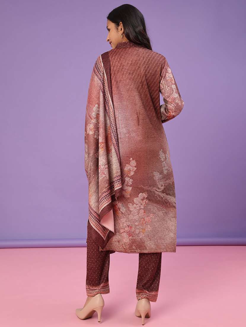 women self design long sleeve kurta pant with dupatta set - 22093058 -  Standard Image - 2