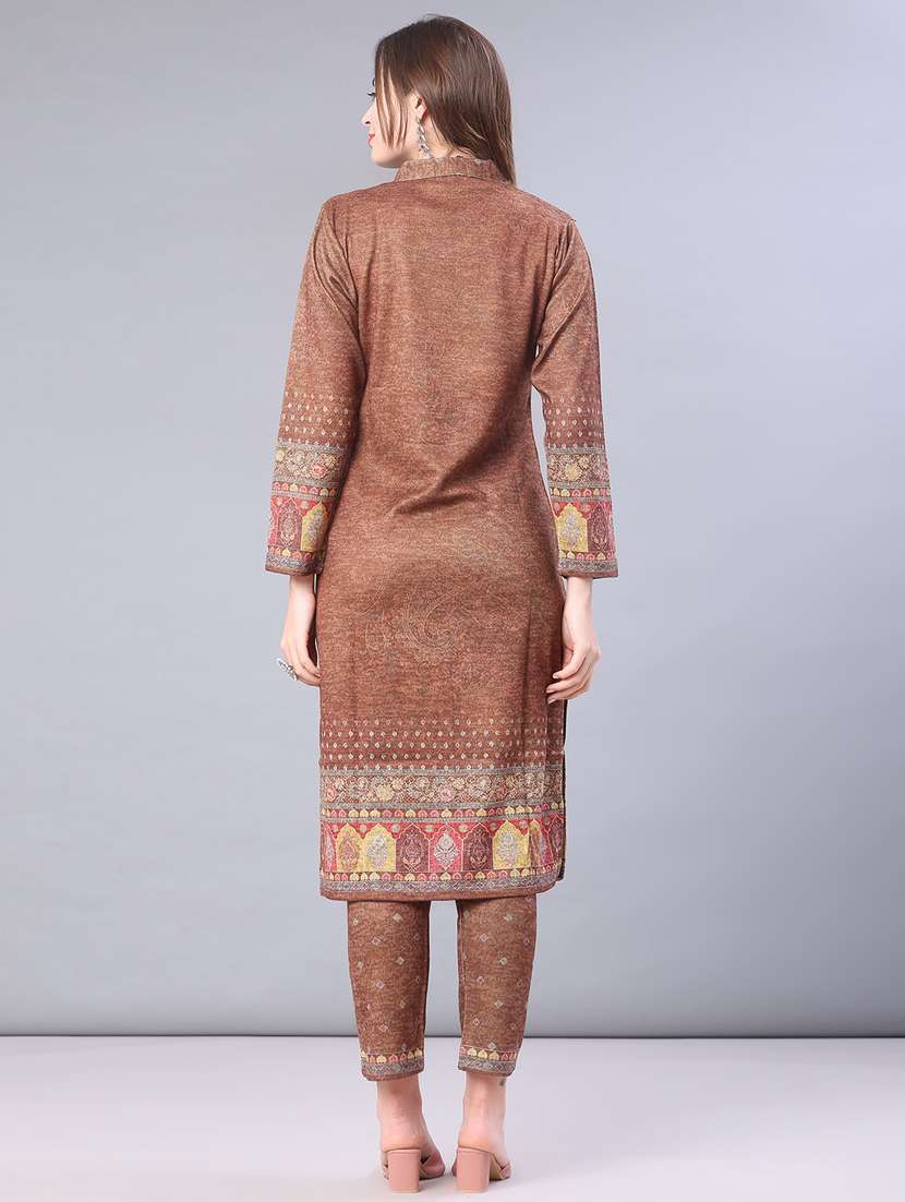 women self design long sleeve kurta pant with dupatta set - 22093063 -  Standard Image - 2