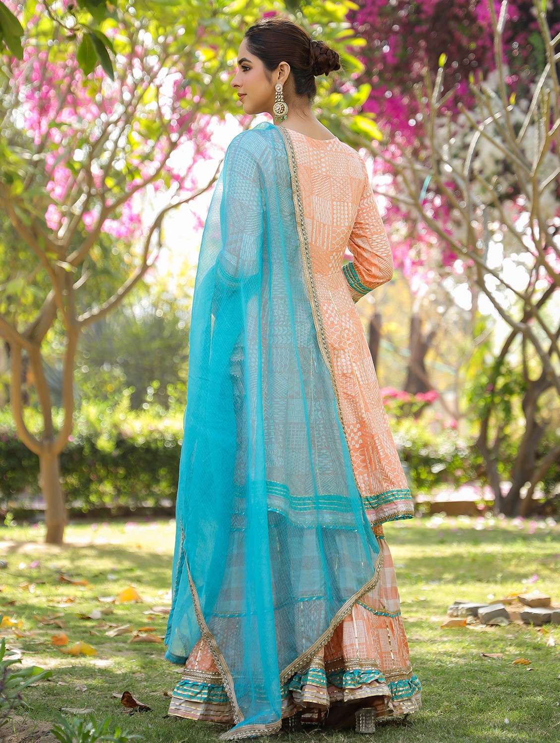 women embroidered three quarter sleeve kurta sharara with dupatta set - 22093239 - Standard Image - 2