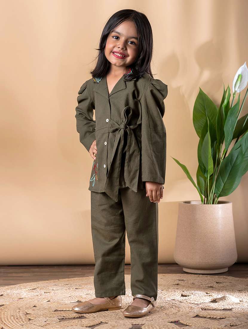 girls embroidered top & trouser co-ord set - 22093304 - Standard Image - 2