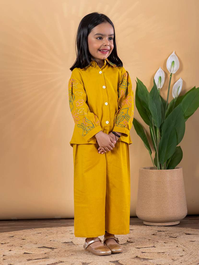 girls embroidered top & palazzo co-ord set - 22093305 - Standard Image - 2