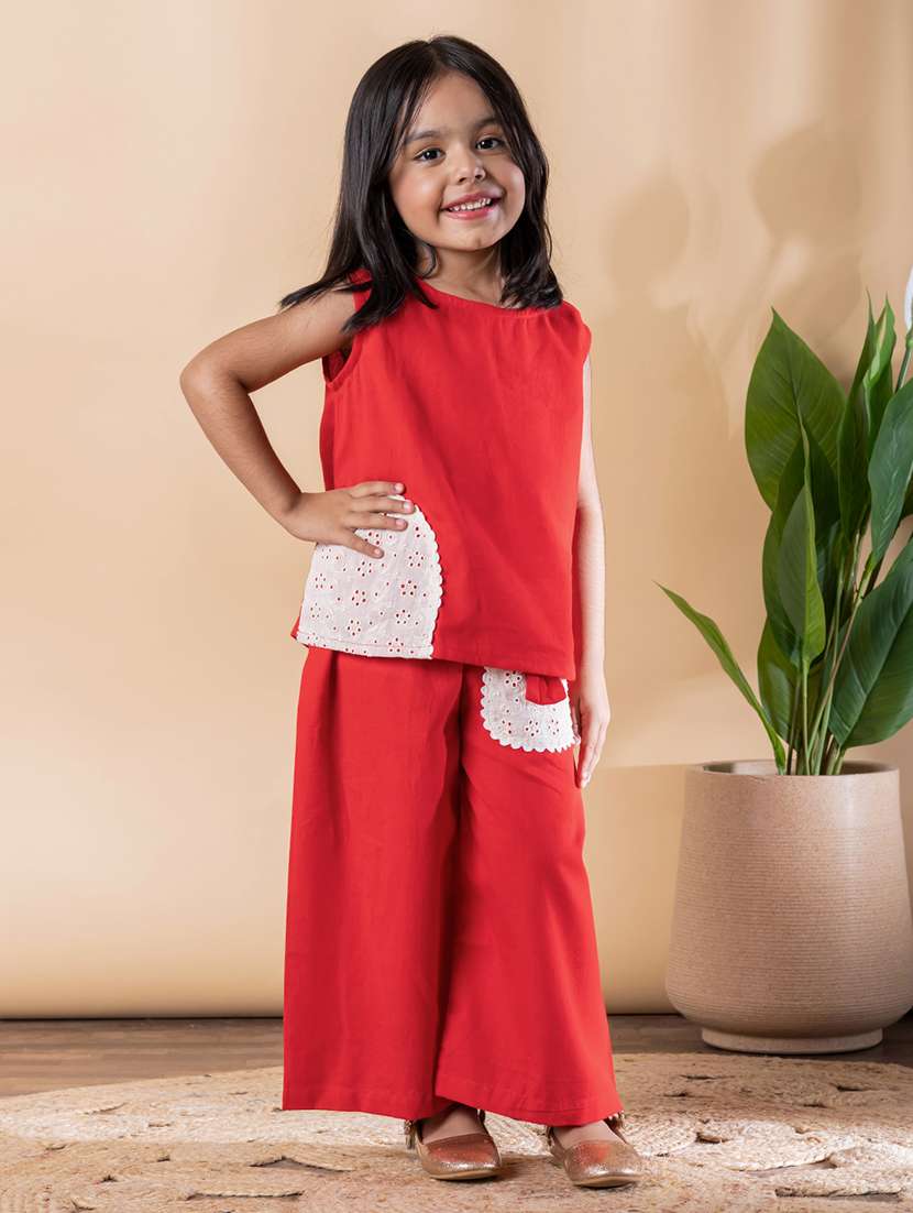 girls self designed top & palazzo co-ord set - 22093308 -  Standard Image - 2