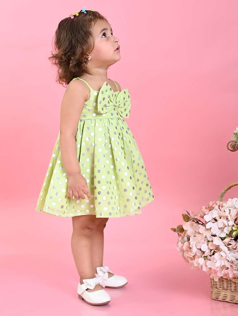 girls printed shoulder strap fit & flare dress - 22093355 - Standard Image - 2
