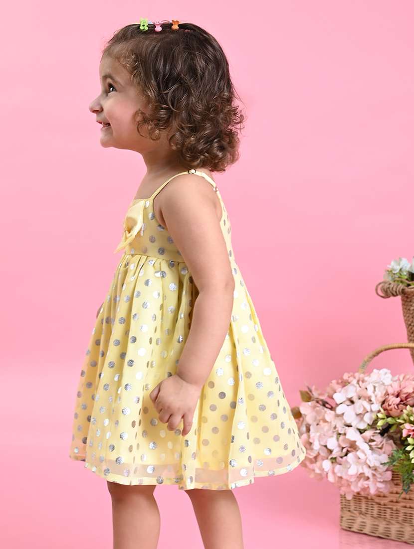 girls printed shoulder strap fit & flare dress - 22093357 - Standard Image - 2