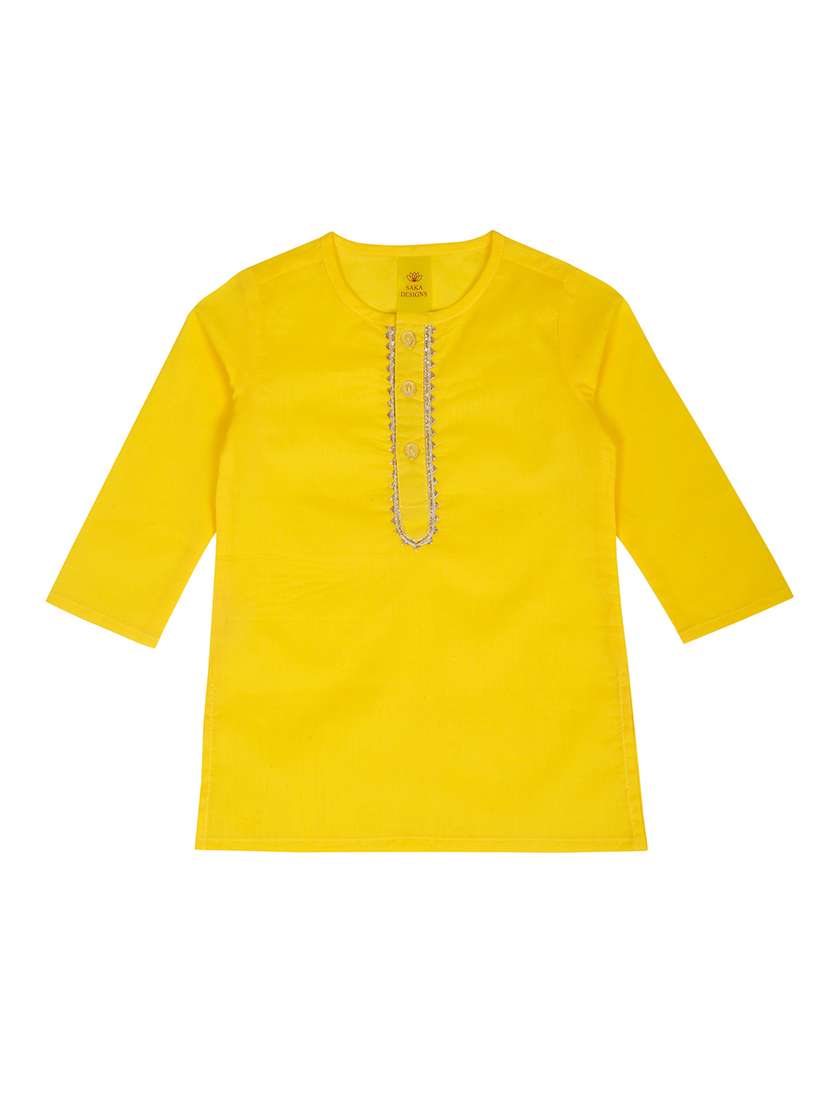 boys solid long sleeve kurta and dhoti set - 22093394 - Standard Image - 2