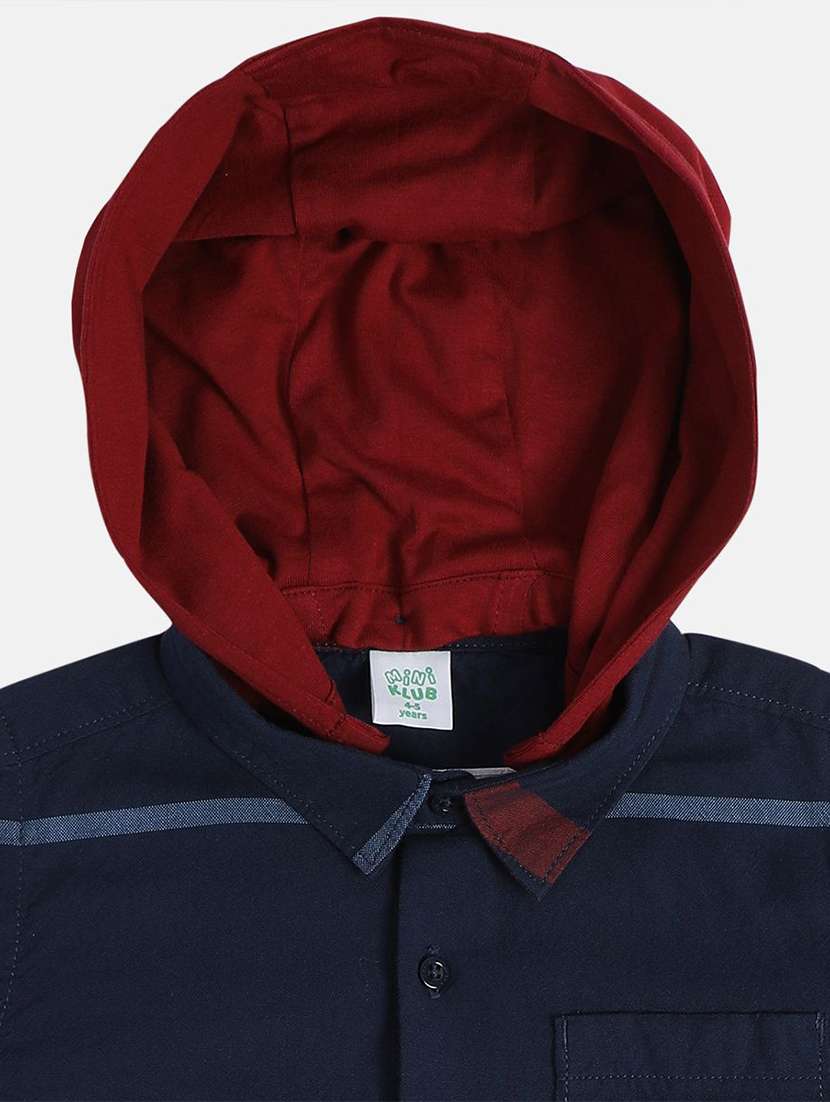 boys striped long sleeve hooded shirt - 22093500 -  Standard Image - 2