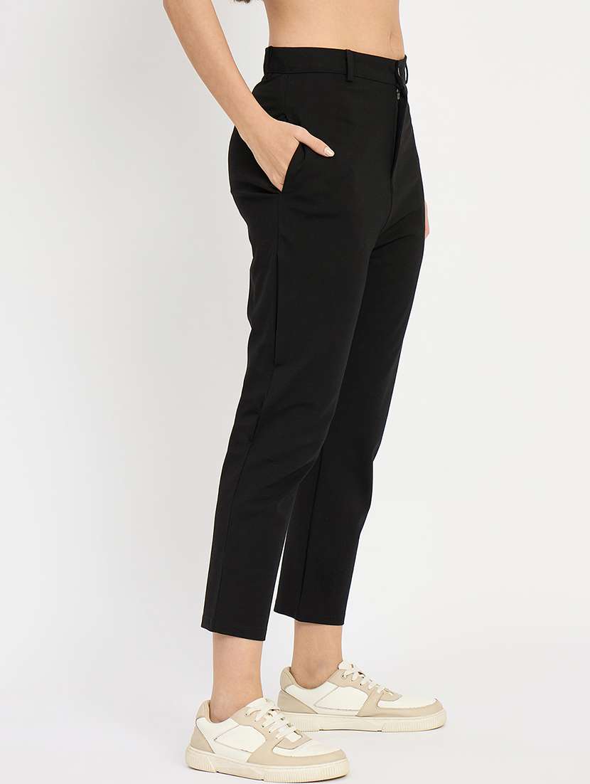 women solid mid rise tailored pant - 22093614 -  Standard Image - 2