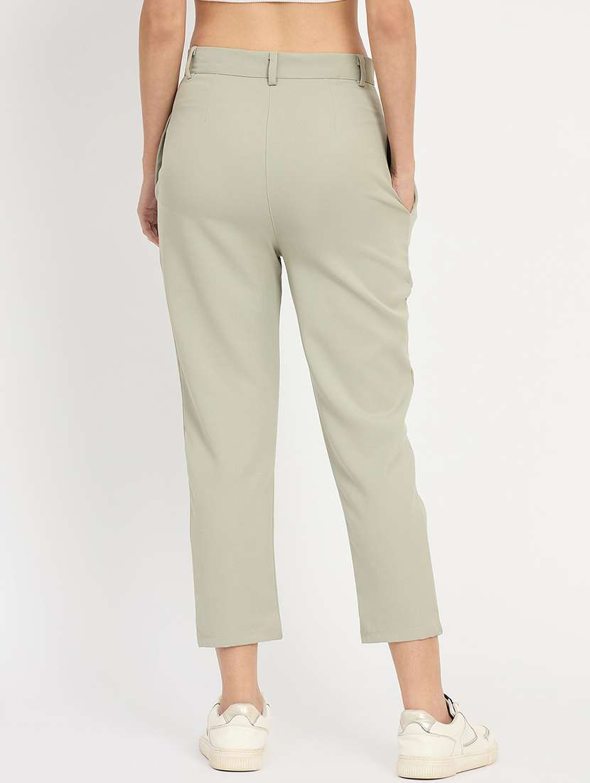 women solid mid rise tailored pants  - 22093615 -  Standard Image - 2