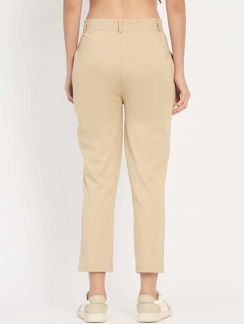 women solid mid rise tailored pants  - 22093616 -  Standard Image - 2