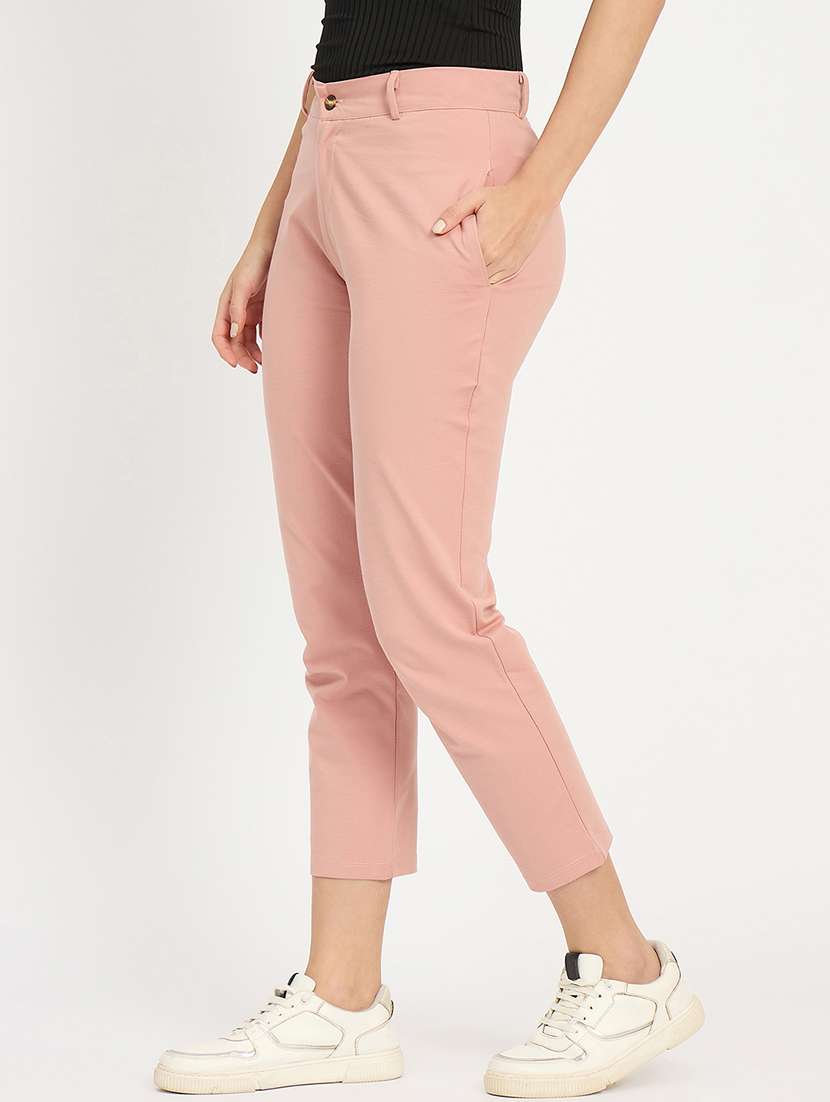 women solid mid rise tailored pants  - 22093617 -  Standard Image - 2