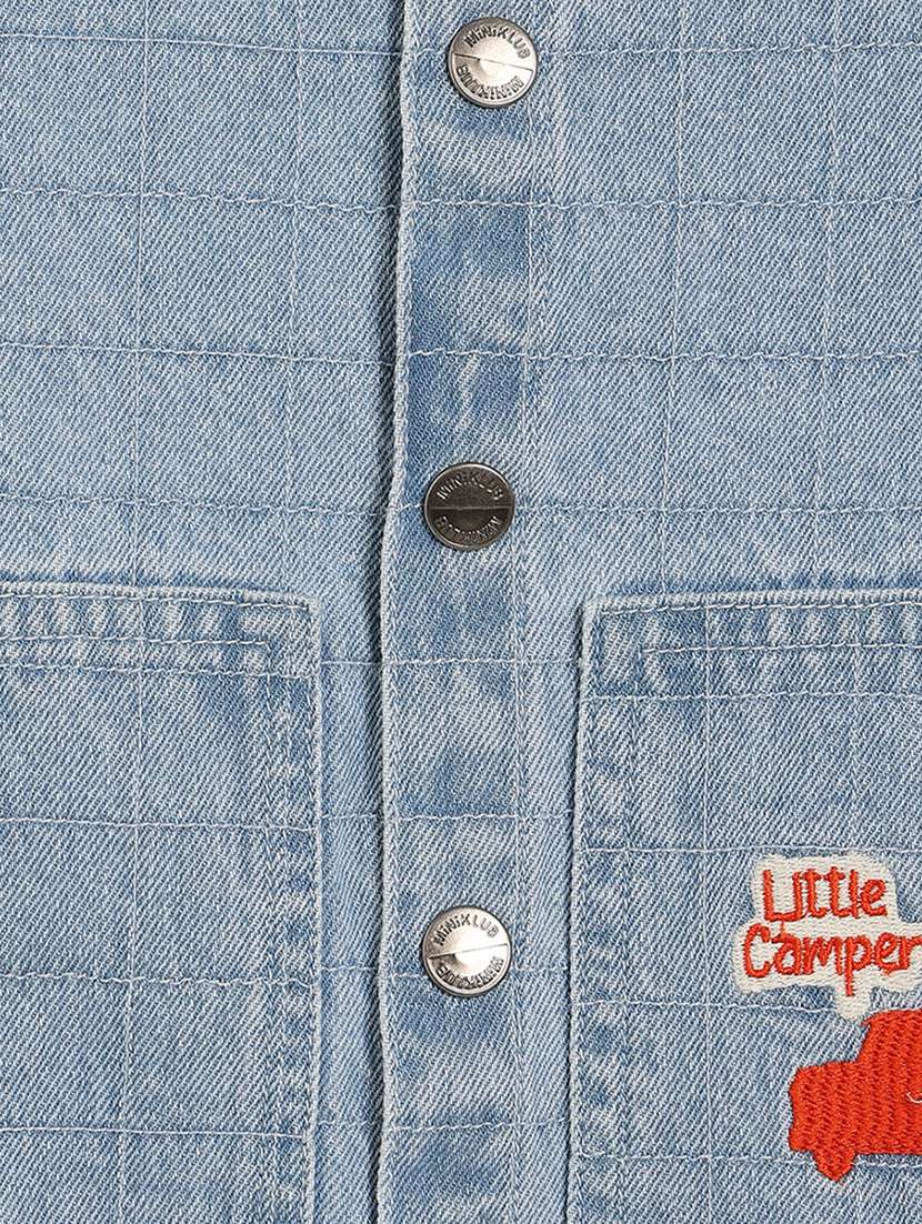 boys solid long sleeve denim jacket - 22093623 - Standard Image - 2