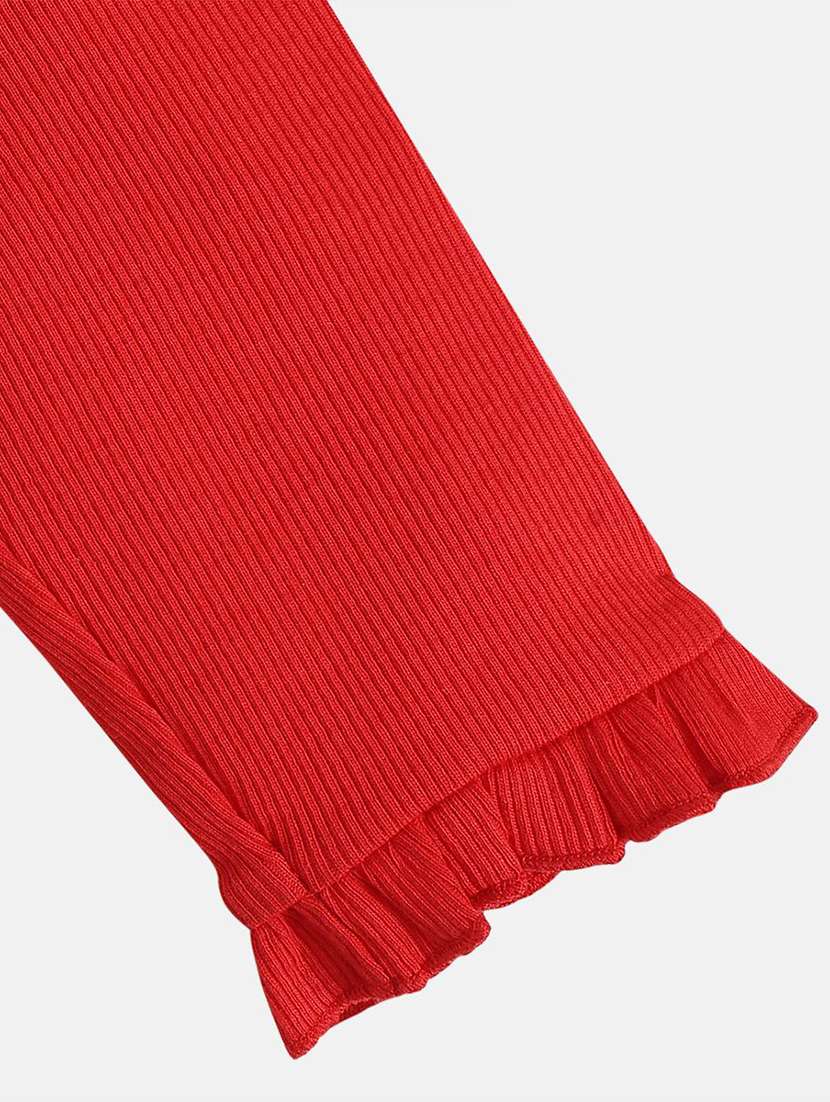 girls solid mid rise straight trouser - 22093764 -  Standard Image - 2