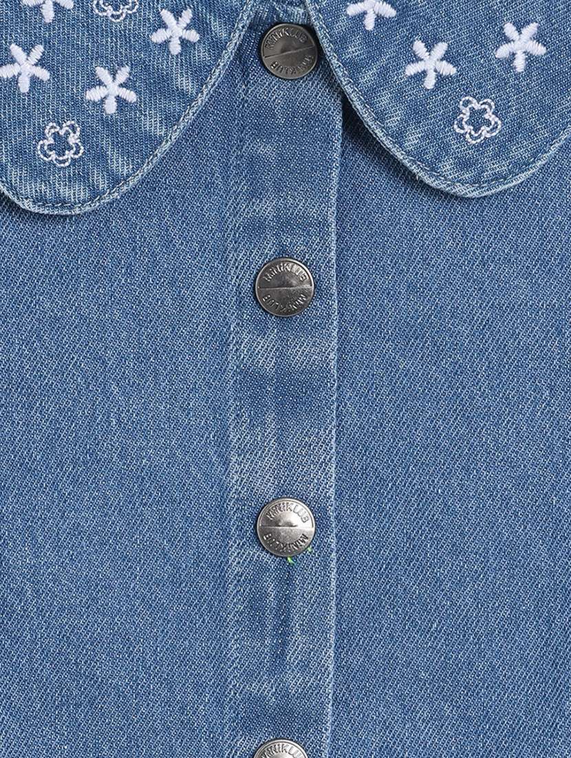 girls solid long sleeve regular denim jacket - 22093772 - Standard Image - 2