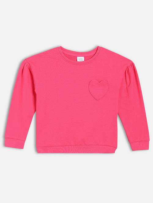 girls solid long sleeve sweatshirt