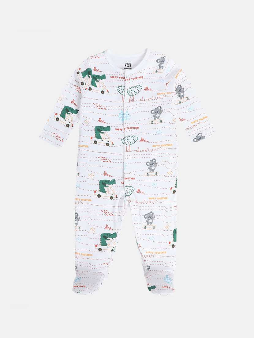 kids pack of 2 printed round neck long sleeve onesies - 22093863 - Standard Image - 2