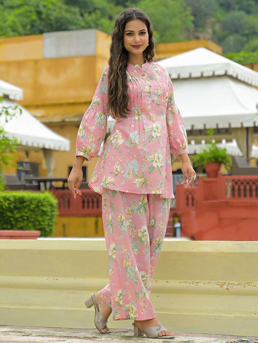 women floral print top and palazzo co-ord set - 22093911 - Standard Image - 2