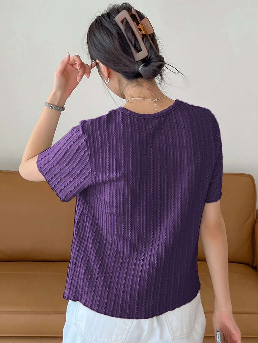 women self designed short sleeve top - 22094016 -  Standard Image - 2