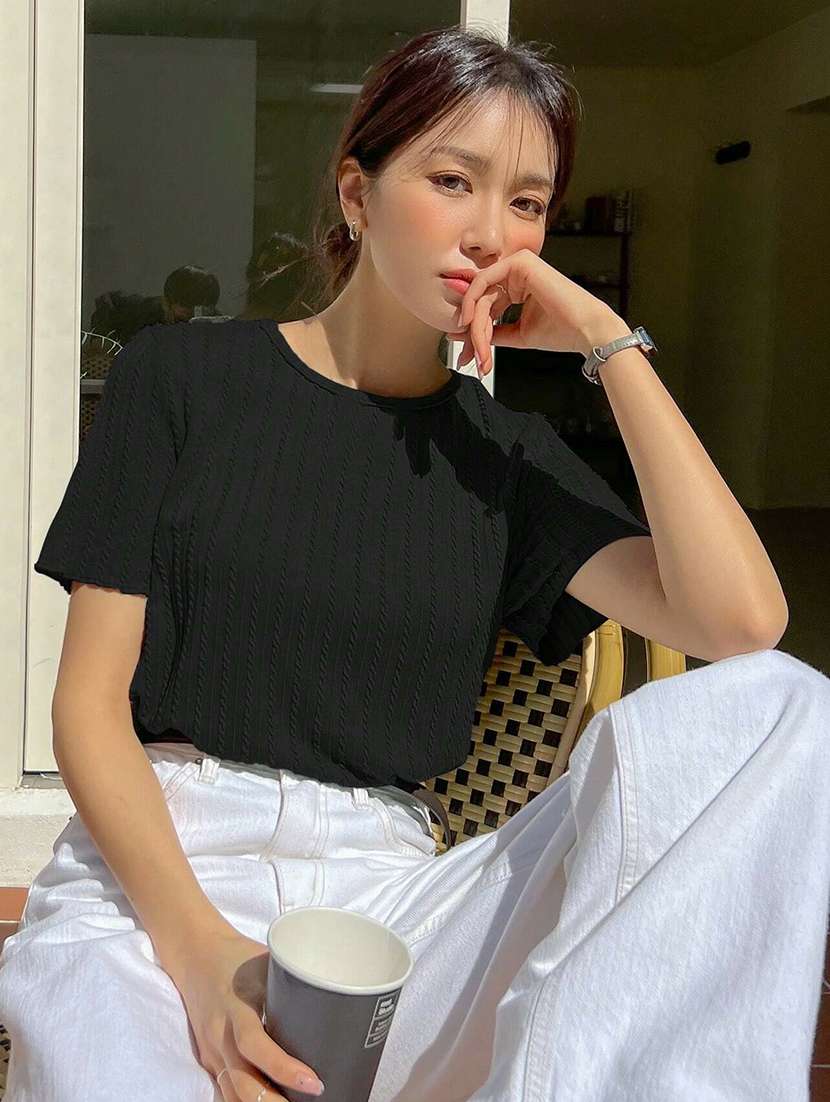 women self designed short sleeve top