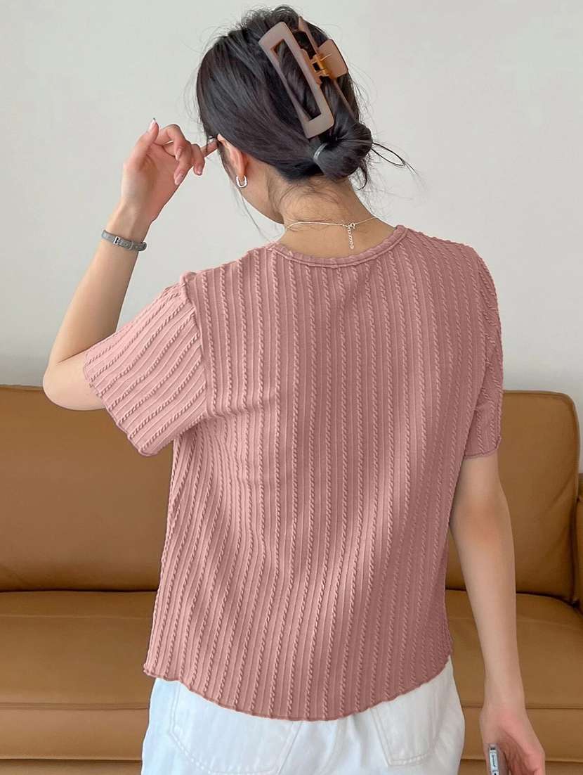 women self designed short sleeve top - 22094021 -  Standard Image - 2