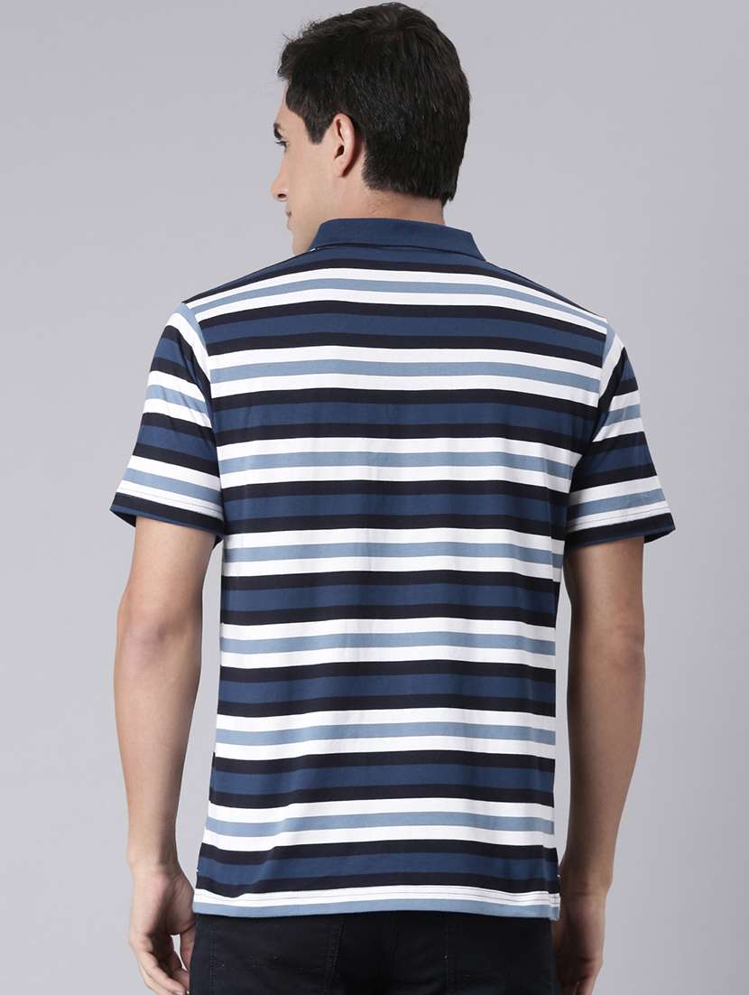 men striped short sleeve regular fit polo t-shirt - 22094089 -  Standard Image - 2