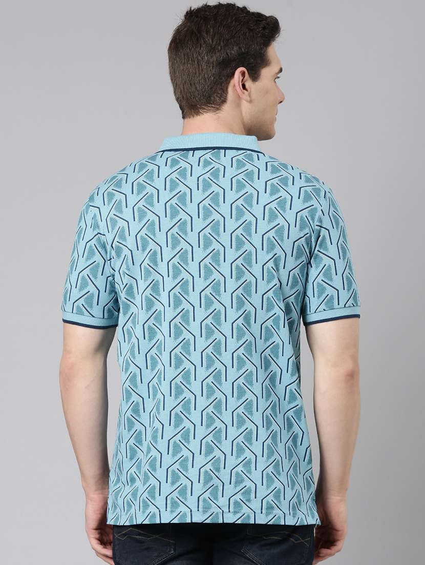 men printed short sleeve slim fit polo t-shirt - 22094091 -  Standard Image - 2