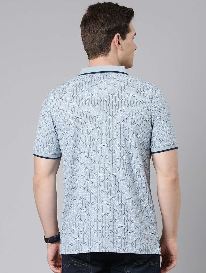 men printed short sleeve slim fit polo t-shirt - 22094092 -  Standard Image - 2