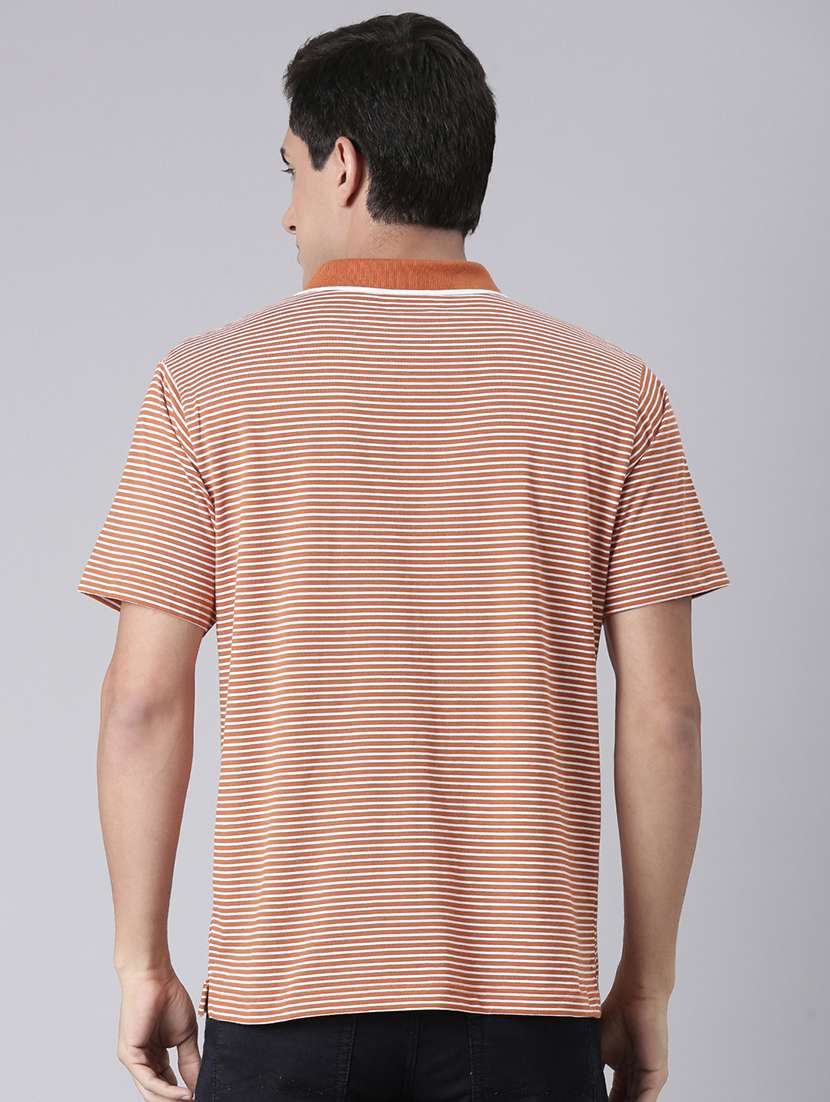 men striped short sleeve regular fit polo t-shirt - 22094099 -  Standard Image - 2