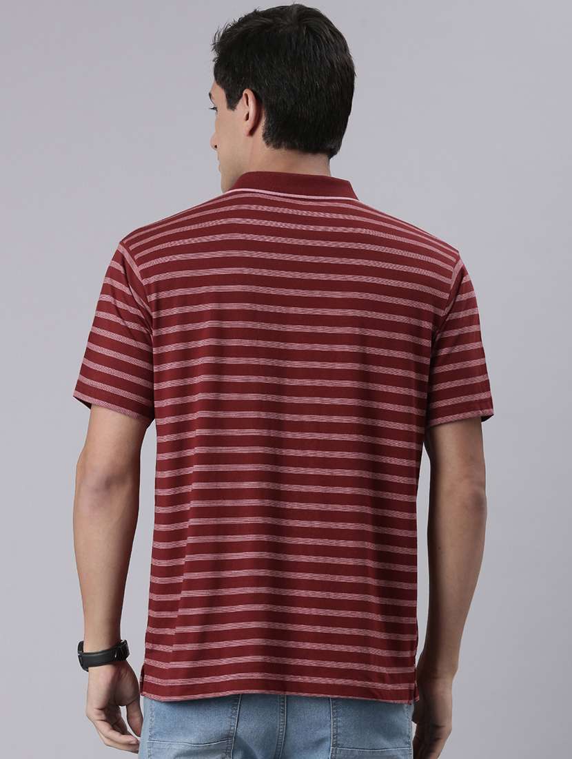 men striped short sleeve regular fit polo t-shirt - 22094100 -  Standard Image - 2