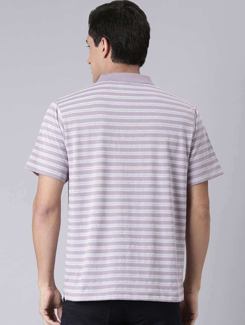 men striped short sleeve regular fit polo t-shirt - 22094105 -  Standard Image - 2