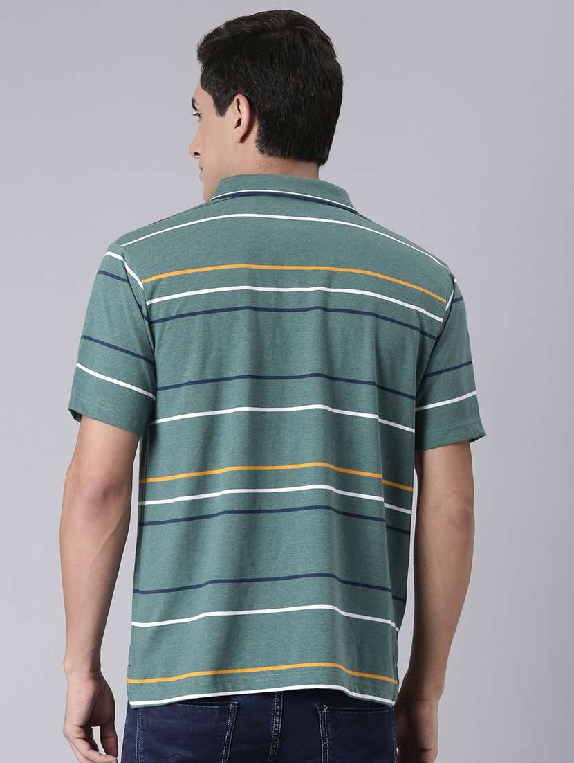 men striped short sleeve regular fit polo t-shirt - 22094108 -  Standard Image - 2
