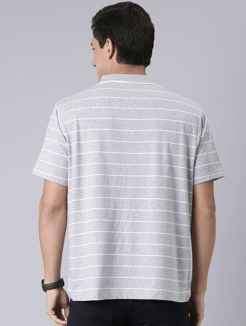 men striped short sleeve regular fit polo t-shirt - 22094111 -  Standard Image - 2
