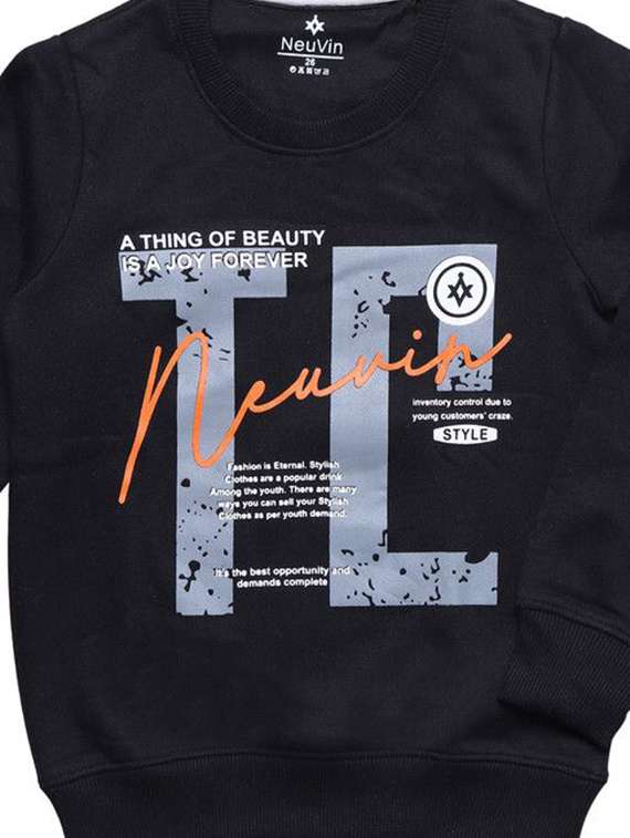 boys printed round neck long sleeve sweatshirt - 22094199 - Standard Image - 2