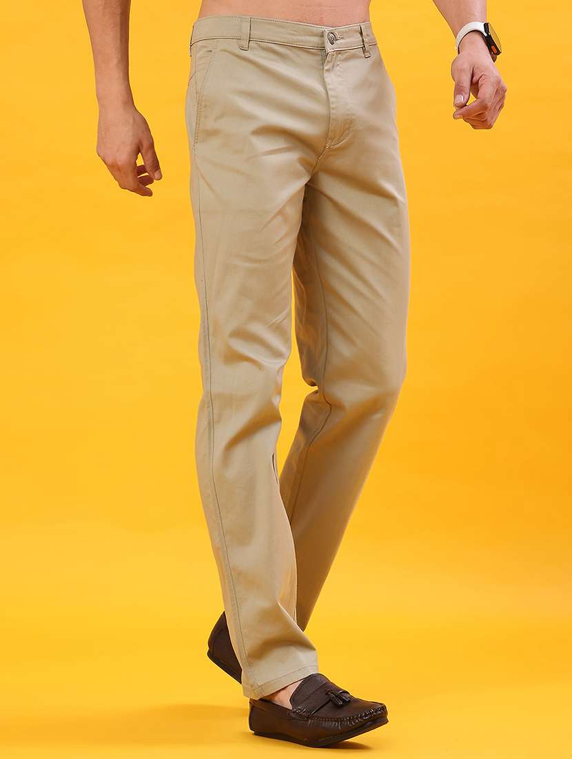 men solid mid rise casual chinos - 22094224 -  Standard Image - 2