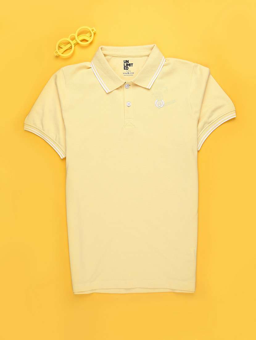 boys solid short sleeve polo t-shirt
